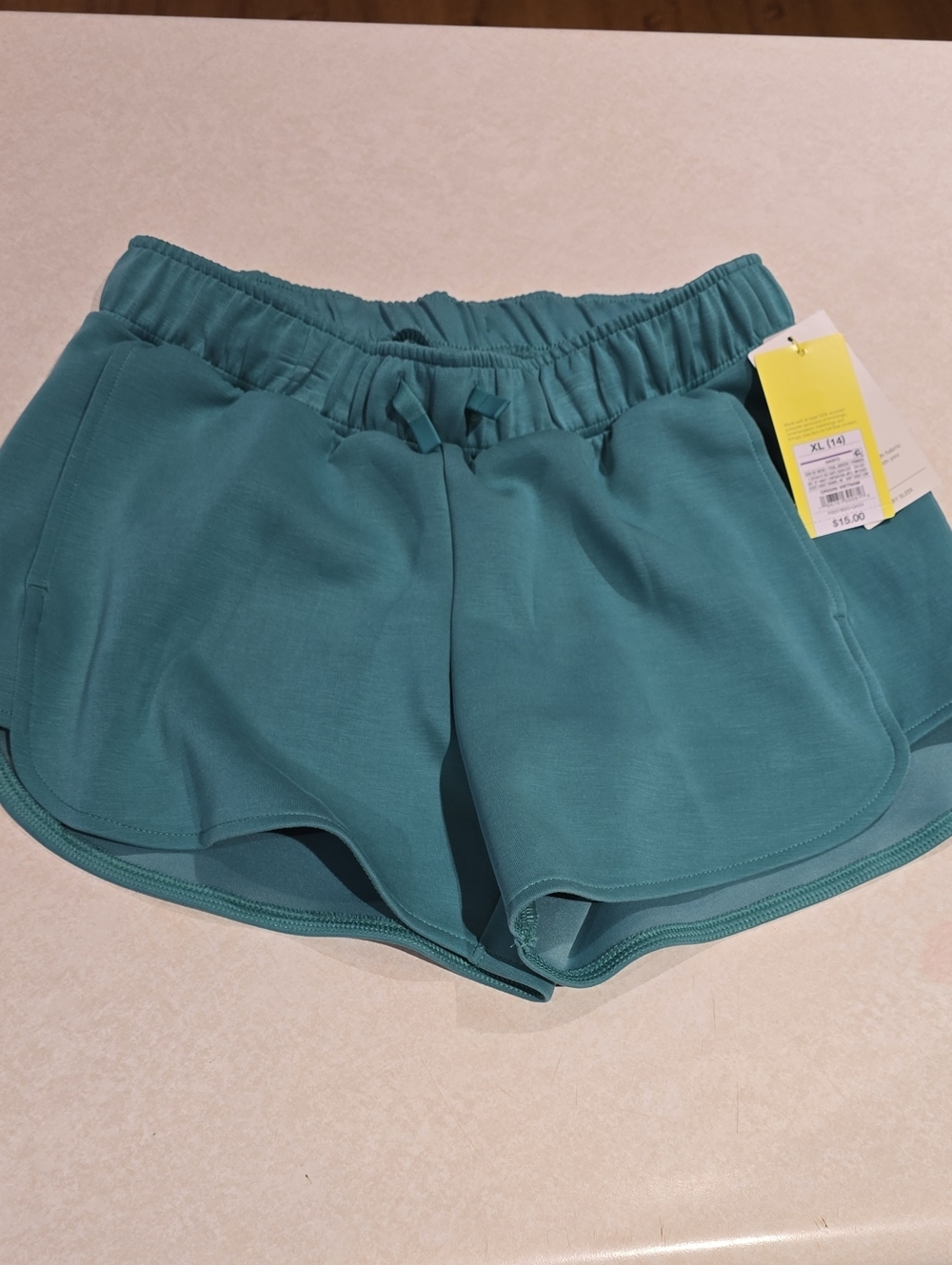All In Motion Girls Teal Airy Sleek Shorts Size XL NWT